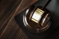 Gavel used in court for probate house sale.
